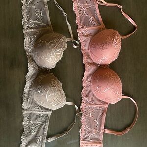 T.J.Maxx Lace Push-Up Bras in Pink and Beige